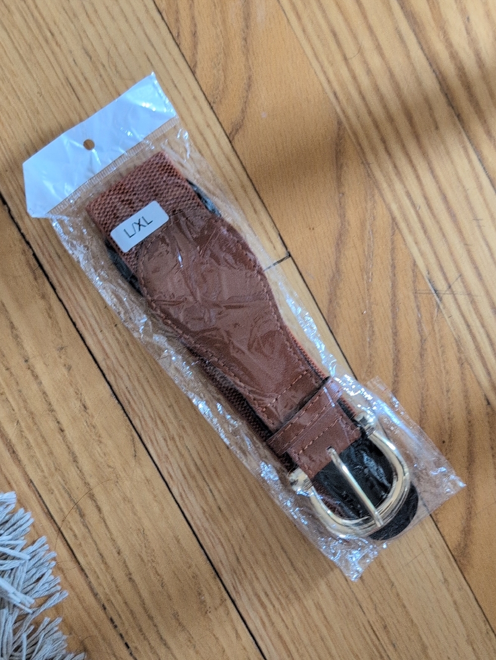 NWT Brown Elastic Stretch Belt with Gold Buckle